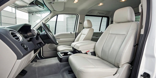 A clean truck interior after using the best products for cleaning upholstery stains.