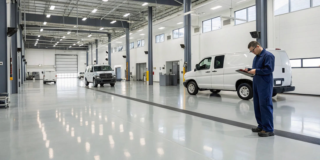 Fleet maintenance services for commercial vans at a repair shop in Pipestone, MN.