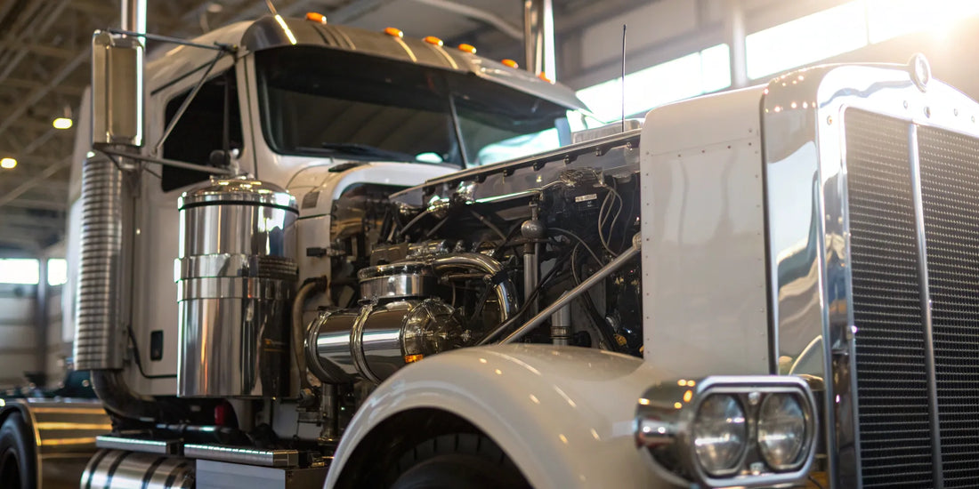 A semi truck engine undergoing EGR and DPF repair in Brookings, SD.