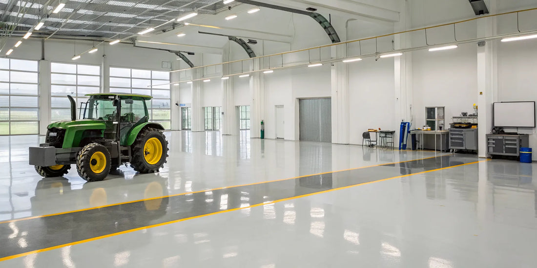 Tractor receiving engine service at a professional repair shop in Sioux Falls, SD.
