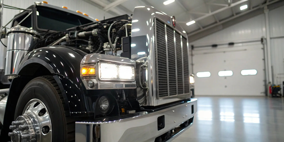 International 7.6 DT466 truck undergoing an oil change to check its oil capacity.