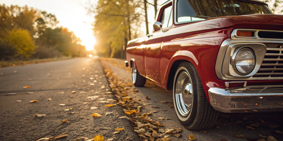 A classic 64 Ford pickup truck showing its essential body, trim, and exterior parts.