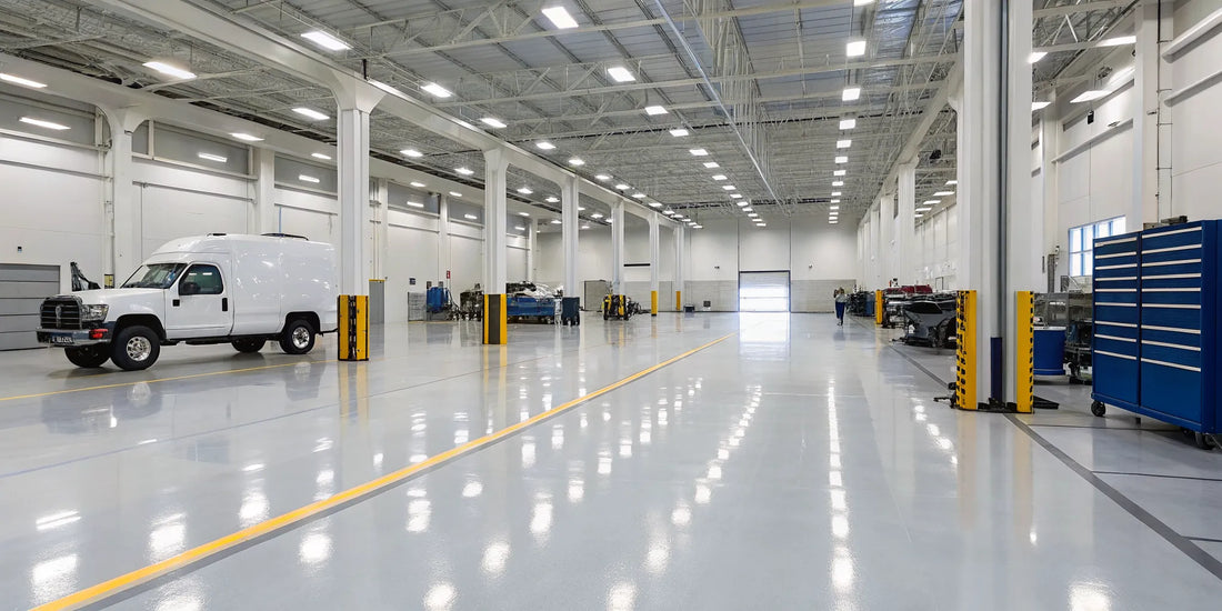 Commercial fleet repair services in a Marshall, MN shop with service bays.
