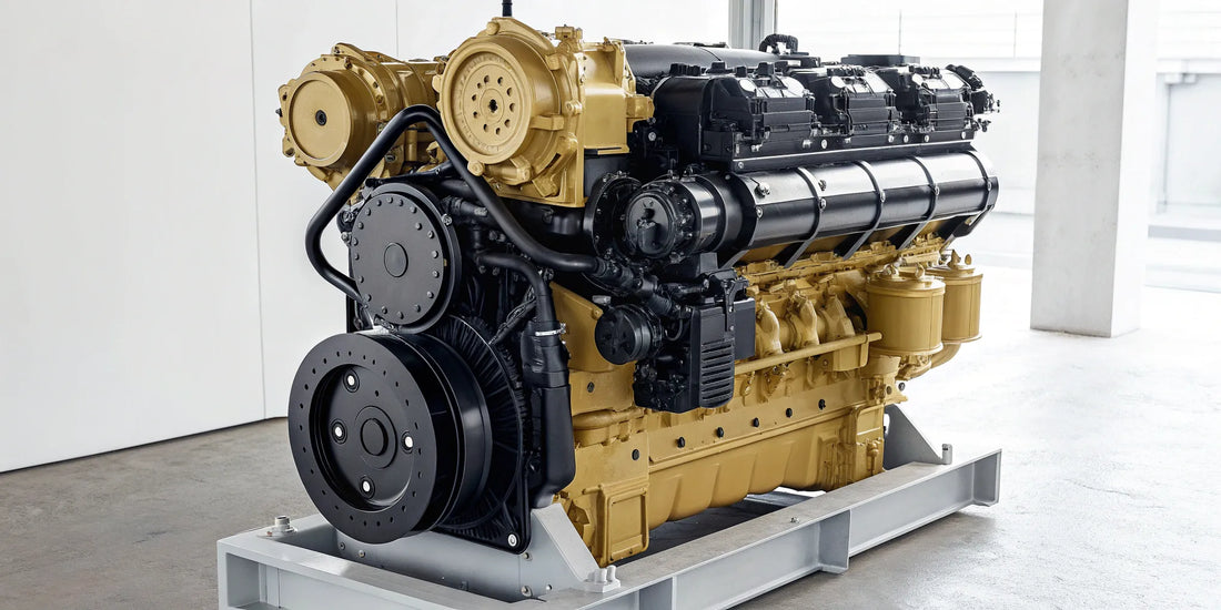 A CAT engine receiving professional maintenance in Madison, SD.