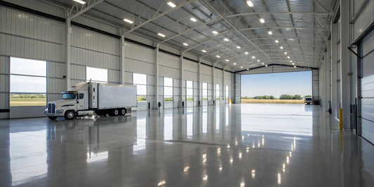 Commercial vehicle repair shop in Marshall, MN servicing a semi-truck in a modern bay.